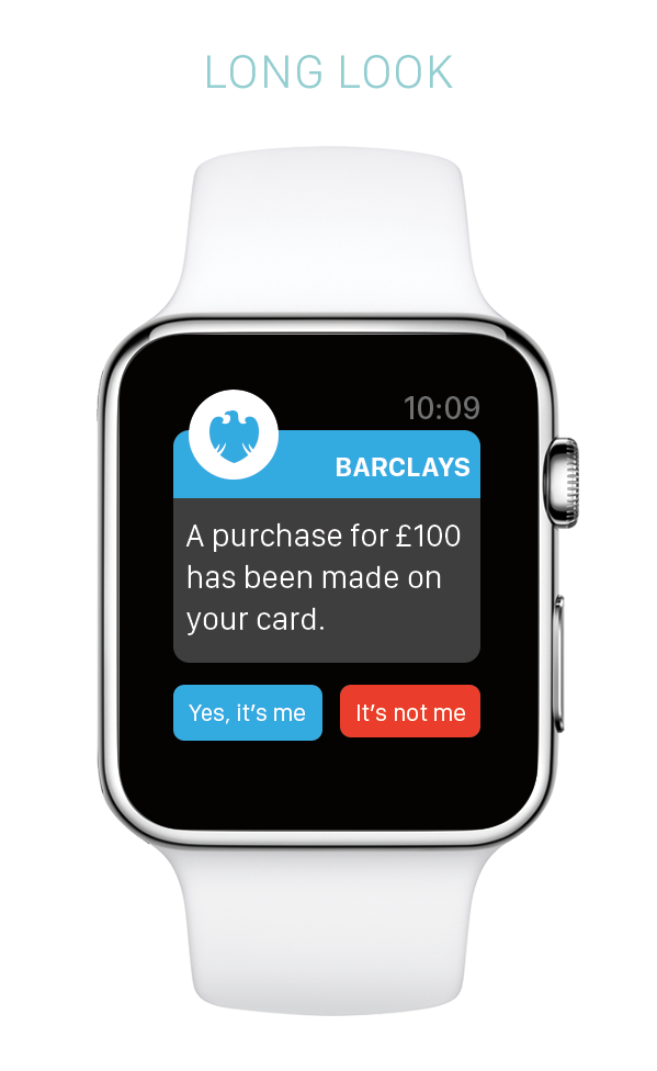 Barclays apple watch demo screen